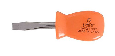 Sunex SUN98065 1/4" by 1-1/2" Screwdriver, Neon Orange