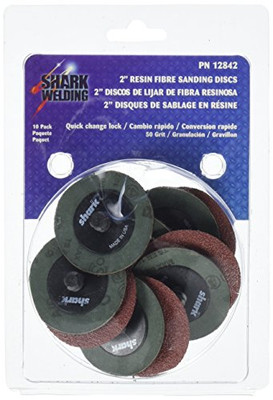 Shark Industries Ltd SRK12842 Shark 50 Grit Aluminum Oxide Twist Lock Discs, 2-Inch, 10-Pack