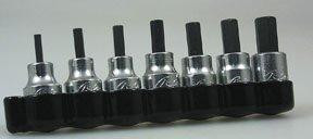 Lisle LIS33850 Socket Hex Bit Set 3/8in. Drive 7 Piece Metric 3 to 10mm