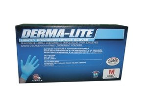 SAS Safety SAS6610 Derma-Lite Powdered Nitrile Gloves, XX-Large, 100-Pack