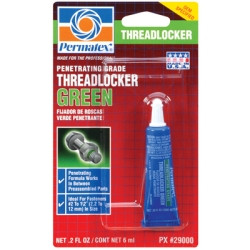 ITW PERMATEX INC PTX29000 Penetrating Grade Threadlocker Green, 6mL Tube Carded, Case Of 12 Tubes