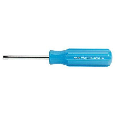 Proto PRO9204M Nut Driver, 4mm, 172mm Long, Blue Plastic Handle Proto INDUSTRIAL
