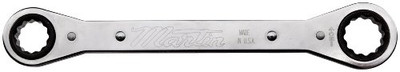 Martin Sprocket & Gear MRTRB2226 Martin Alloy Steel 11/16" × 13/16" Opening Ratcheting Straight Pattern Box Wrench, 12 Points Standard, 9-1/4" Overall Length, Chrome Finish