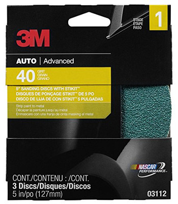 3M MMM3112 Sanding Discs, 0, 5 in, 40 grit