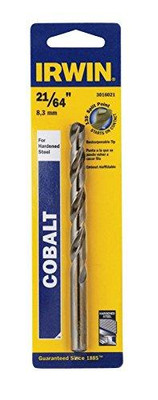 Vise Grip HAN3016021 Irwin Tools 3016021 Single Cobalt High-Speed Steel Drill Bit, 21/64" x 4-5/8"