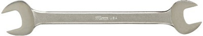 Martin Sprocket & Gear MRT1729 Martin Forged Alloy Steel 5/8" x 3/4" Opening Offset 15 Degree Angle Double Head Open End Wrench, 8-1/2" Overall Length, Chrome Finish