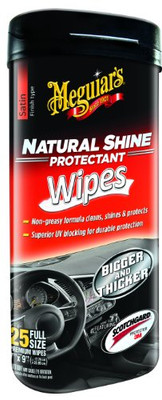 Meguiars MEGG4100 Natural Shine Wipes, Restore Natural Color and Shine to Vinyl, Rubber & Plastic,Scotchgard Protector Meguiars MEGG4100 Natural Shine Wipes, Restore Natural Color and Shine to Vinyl, Rubber & Plastic,Scotchgard Protector