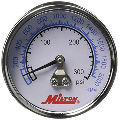Milton Industries MIL1192 Milton 1/4" NPT High Pressure Gauge Milton Industries MIL1192 Milton 1/4" NPT High Pressure Gauge