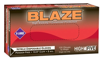 Microflex MFXN483 High Five Blaze 10.5" Nitrile Exam Gloves, Large, 100 Gloves