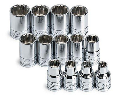 SK Hand Tool SKT89023 SK 89023 13 Piece 3/8-Inch Drive 12 Point 7-Millimeter to 19-Millimeter Socket Set