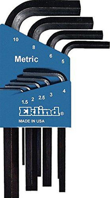 EKLIND TOOL EKL10509 Eklind 10509 Black & Red Short Metric Hex-L Key Set, 9 Piece