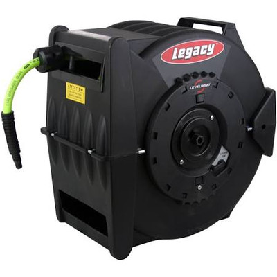 Legacy Manufacturing LEGL8305FZ Flexzilla Levelwind Retractable Air Hose Reel, 3/8 in. x 50 ft., Heavy Duty, Lightweight, Hybrid, ZillaGreen - Legacy Manufacturing LEGL8305FZ Flexzilla Levelwind Retractable Air Hose Reel, 3/8 in. x 50 ft., Heavy Duty, Lightweight, Hybrid, ZillaGreen -