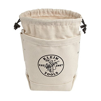 Klein Tools KLE5416 Canvas Tool Bag, Small Bag for Bolt Storage with Bull Pin Loops, Works as Waist Pouch Klein Tools KLE5416 Canvas Tool Bag, Small Bag for Bolt Storage with Bull Pin Loops, Works as Waist Pouch