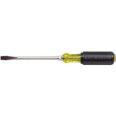 Klein Tools KLE602-3 Heavy-Duty Slotted Keystone-Tip Cushion-Grip Screwdrivers - 3" round blade screw- Klein Tools KLE602-3 Heavy-Duty Slotted Keystone-Tip Cushion-Grip Screwdrivers - 3" round blade screw-