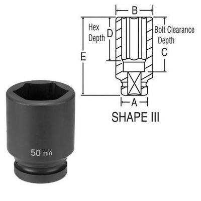 Grey Pneumatic GRE4070MD In Dr 6 Pt Deep Impact Socket - 70mm