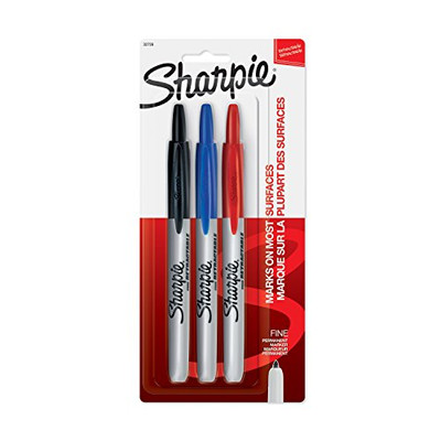 Vise Grip HAN32726PP Sharpie Retractable Permanent Markers, Fine Point, Assorted Colors, 3 Count