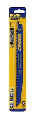 Vise Grip HAN372956B IRWIN Tools Reciprocating Saw Blade, Wood- and Nail-Embedded Wood-Cutting, 9-Inch 6 TPI, 25 Pack ()