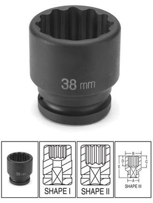 Grey Pneumatic GRE3127M 3/4" Drive x 27mm Standard - 12 Point