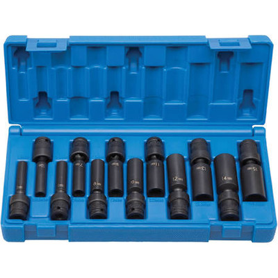 Grey Pneumatic GRE9712UMD 1/4" Drive 12 Piece Deep Universal Metric Set
