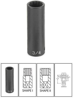 Grey Pneumatic GRE2138MD 1/2" Drive x 38mm Deep - 12 Point