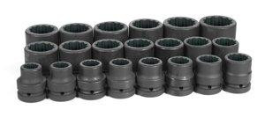 Grey Pneumatic GRE9121 1" Drive 21 Pc. Standard Impact Set- 12 Point