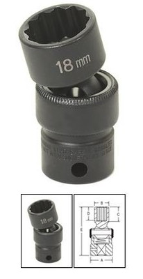 Grey Pneumatic GRE1121UM 3/8" Drive x 21mm Standard Universal- 12 Point