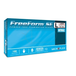 Microflex MFXFFS700L Freeform SE Nitrile Gloves - Disposable, Exam Grade, Non Stick, Size Large (Pack of 100)
