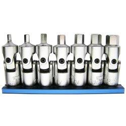 VIM Tools VIMUJM400 Universal Joint Stubby Metri Hex Driver, 7pc 3mm thru 10mm
