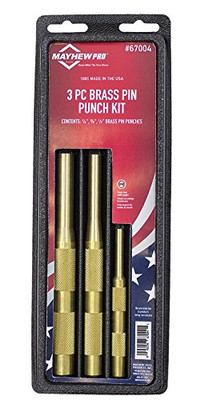 Mayhew MAY67004 Tools 3 Piece Brass Pin Punch Set Mayhew MAY67004 Tools 3 Piece Brass Pin Punch Set