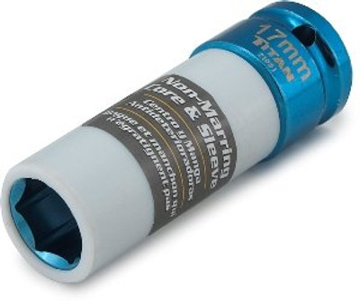 Titan TIT21091 Tools 17mm 1/2" Drive Non-Marring Deep Lug Nut Socket Titan TIT21091 Tools 17mm 1/2" Drive Non-Marring Deep Lug Nut Socket