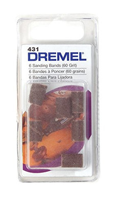 Dremel DRE431 1/4" Sanding Band 60 Grit for use with 430 Drum 6 Bands per Pack