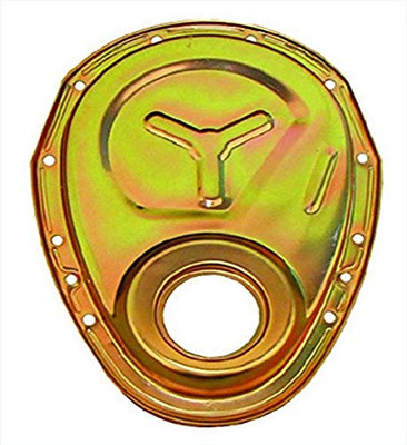 MILODON 65555 Gold Zinc Plated Reinforced Timing Cover for Small Block Chevy