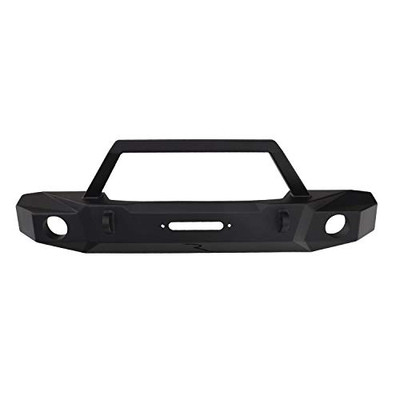 RAMPAGE 99510 Products Textured Black TrailGuard Front Bumper with Built-In Winch Plate for 2007-2018 Jeep Wrangler JK