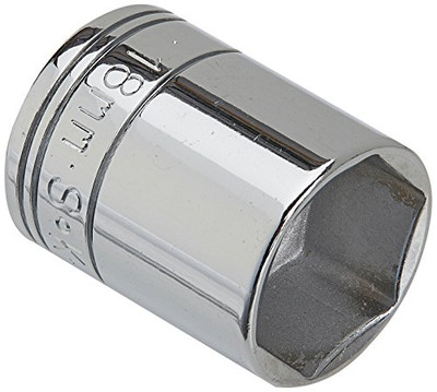SK Hand Tool SK318S SK Professional Tools 3/8 in. Drive 6-Point Metric Standard Chrome Socket – 18mm old Forged Steel Socket with SuperKrome Finish, Made in USA