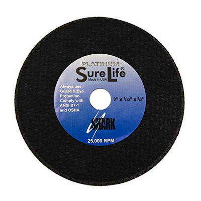 Shark Industries Ltd SI12758 Shark 3-Inch by 1/32-Inch by 3/8-Inch Zirconia Double Reinforced Cut-off Wheels 60-Grit, 6-Pack Shark Industries Ltd SI12758 Shark 3-Inch by 1/32-Inch by 3/8-Inch Zirconia Double Reinforced Cut-off Wheels 60-Grit, 6-Pack