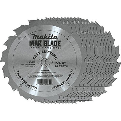 Makita MPA-90009-B-10 7-1/4" 16T Carbide-Tipped Circular Saw Blade, 10/Pk Makita MPA-90009-B-10 7-1/4" 16T Carbide-Tipped Circular Saw Blade, 10/Pk