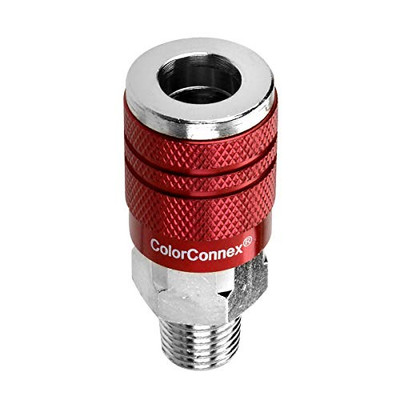 Legacy Manufacturing LMA73420D Legacy -X ColorConnex Red Type D Industrial 1/4" Body x 1/4" Male NPT Quick-Disconnect Coupler (C21) Legacy Manufacturing LMA73420D Legacy -X ColorConnex Red Type D Industrial 1/4" Body x 1/4" Male NPT Quick-Disconnect Coupler (C21)