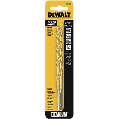DeWalt DW1328 7/16-Inch Titanium 3/8-Inch Reduced Shank Split Point Twist Drill Bit