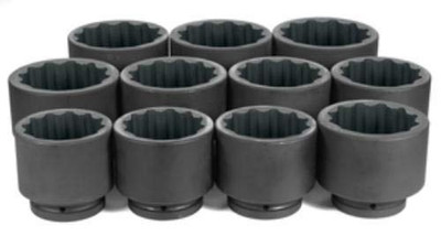 Grey Pneumatic GP9111 CORP. GY 1 Drive 11 Piece FractionalSet 3-1/8 to 4-1/2 12 Point