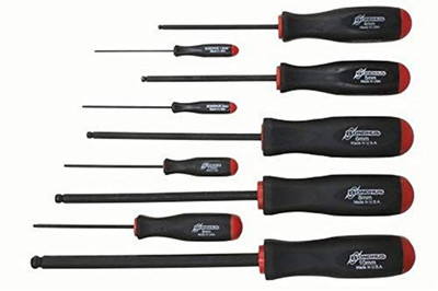 Bondhus BH74699 Set of 9 Balldriver Screwdrivers with ProHold Tip, ProGuard Finish, sizes 1.5-10mm