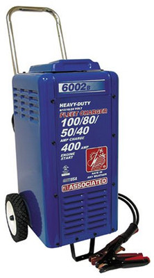 ASSOCIATED EQUIPMENT CORP AE6002B Associated Equipments 6/12/18/24V 100/80/50/40 Amp 400 Amp Charger Cranking Assist with Wheels