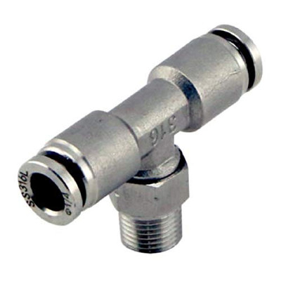 TURBOSMART TS05503055 1/8 NPT TO TEE 1/4 PUSHLOC STAINL
