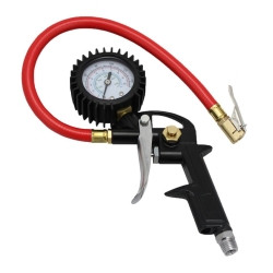 Milton Industries MILEX0500P EXELAIR by Milton () Analog Pistol Grip Tire Inflator/Deflator Gauge - 13" Air Hose and Easy-Clip Chuck - 150 PSI