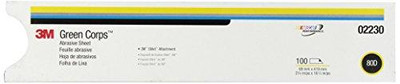 3M MMM2230 Green Corps 246U Coated Aluminum Oxide Sanding Sheet - 80 Grit - PSA Attachment - 2 3/4 in Width x 16 1/2 in Length - 02230 [PRICE is per SHEET]