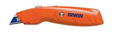 Vise Grip IRW2082300 IRWIN 6 1/2" X 1 1/2" X 5/8" Hi-Visibility Orange Vise-Grip Retractable Utility Knife With (3) Irwin Blue Blade Bi-Metal Blade And Cast Aluminum Handle. 5 Pkg. Vise Grip IRW2082300 IRWIN 6 1/2" X 1 1/2" X 5/8" Hi-Visibility Orange Vise-Grip Retractable Utility Knife With (3) Irwin Blue Blade Bi-Metal Blade And Cast Aluminum Handle. 5 Pkg.