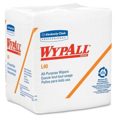 Kimberly Clark KIM05701 WypAll L40 Disposable Cleaning and Drying Towels (05600), Limited Use Towels, White, 12 Packs per Case, 56 Sheets per Pack, 672 Sheets Total Kimberly Clark KIM05701 WypAll L40 Disposable Cleaning and Drying Towels (05600), Limited Use Towels, White, 12 Packs per Case, 56 Sheets per Pack, 672 Sheets Total