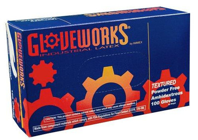 Ammex AMXTLF44100 Ammex TLF Gloveworks Latex Glove, Disposable, Powder Free, Medium (Box of 100)
