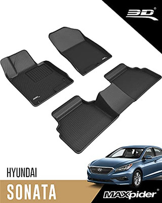 3D MATS/U-AC HY10301509 3D MAXpider All-Weather Floor Mats for Hyundai Sonata 2020 2021 Custom Fit Car Floor Liners, Kagu Series (1st & 2nd Row, Black) 3D MATS/U-AC HY10301509 3D MAXpider All-Weather Floor Mats for Hyundai Sonata 2020 2021 Custom Fit Car Floor Liners, Kagu Series (1st & 2nd Row, Black)