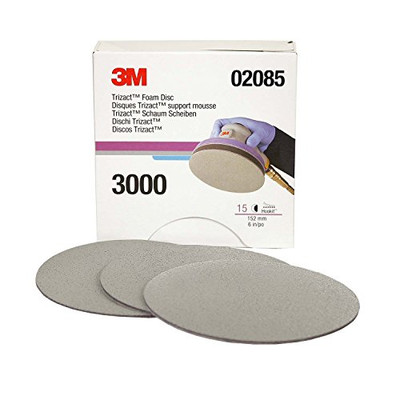 3M MMM02085 Trizact Hookit Foam Discs, 6 Inch, P3000 Grade 15/Box 3M MMM02085 Trizact Hookit Foam Discs, 6 Inch, P3000 Grade 15/Box