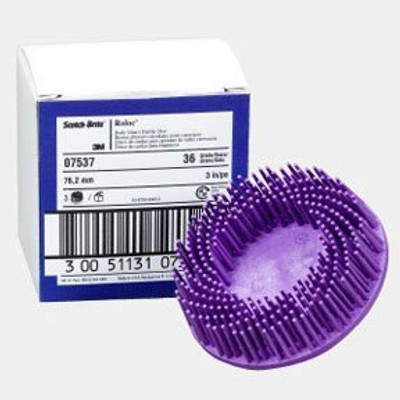 3M MMM7537 Scotch-Briteâ„¢ Rolocâ„¢ Body Man's Bristle Disc, 3", 36 Grit